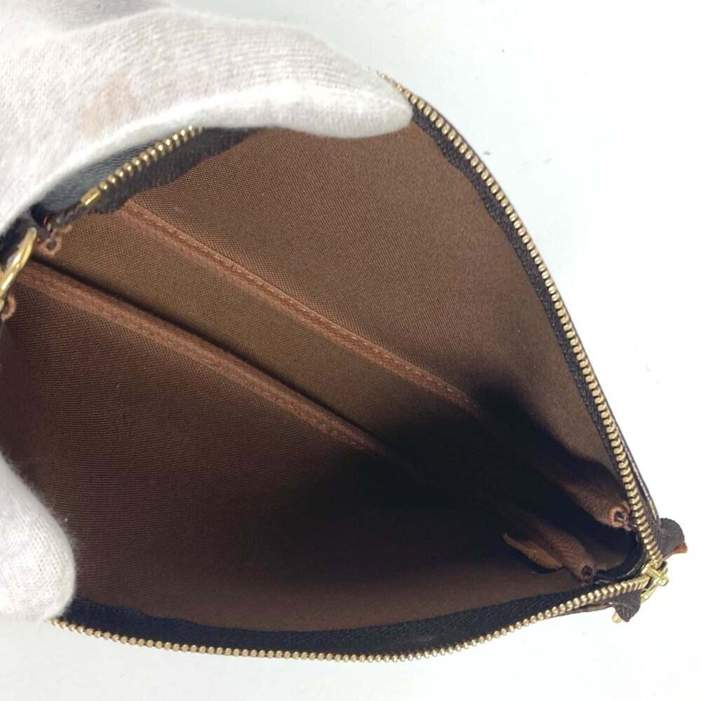 LOUIS VUITTON Authentic Brown Monogram Canvas Pochette Pouch - Picture 11 of 12